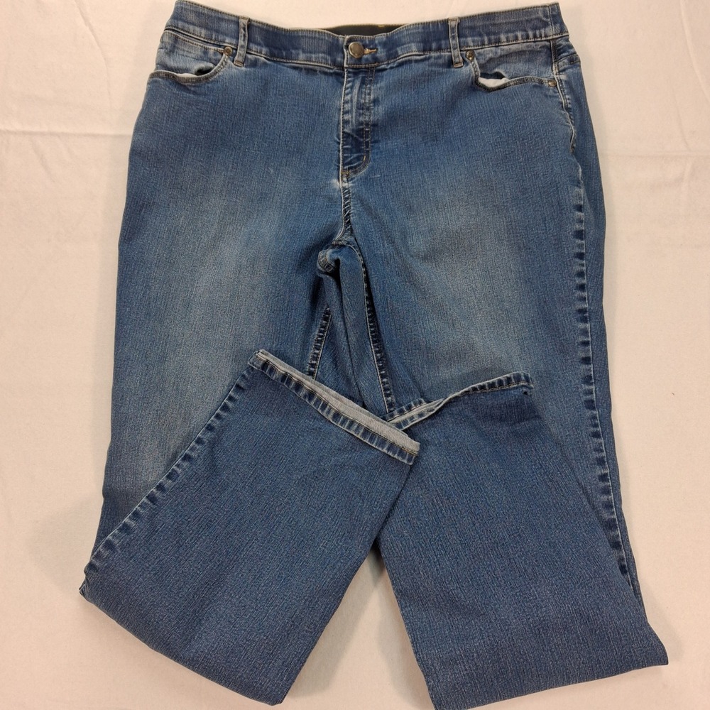 cj banks Jeans Womens 16W Straight Leg‎ Blue Denim Stretch EUC